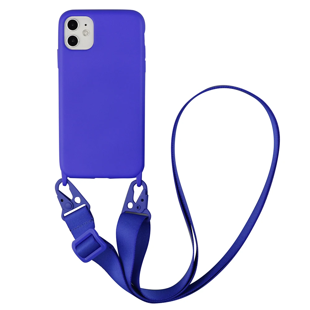 Funda de silicona con cuerda de hombro para iPhone, 13, 11, 12, 14, 15 Pro  Max, collar cruzado, cordones con cuerda - AliExpress