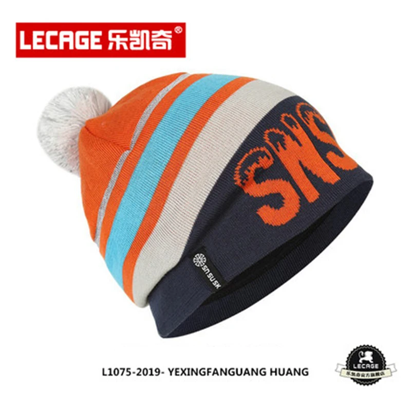 LECAGE Лыжные шапки, отражающие колпачки для катания на лыжах, хлопчатобумажная трикотажная ткань для холодной защиты в стиле хип-хоп, зимние уличные толстые теплые шапки - Цвет: refle yellow