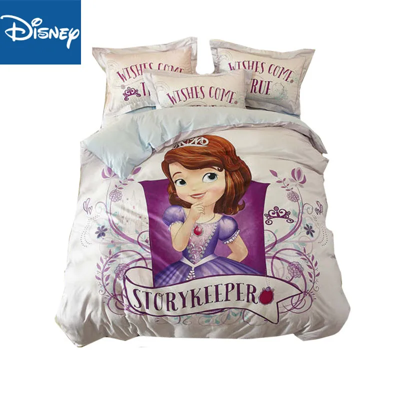 cheap sofia princess bedding set queen size bedclothes single coverlet king duvet cover for girl bedroom cotton 3d printing hot sale