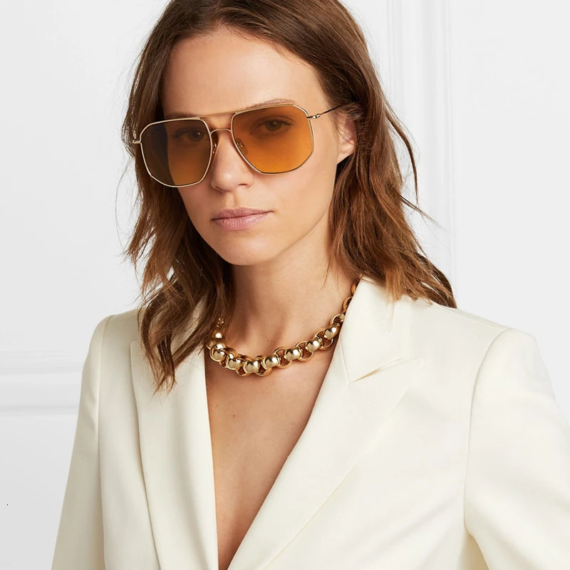 QPeClou, классические металлические солнцезащитные очки пилота, мужские винтажные градиентные солнцезащитные очки, женские модные уникальные солнцезащитные очки