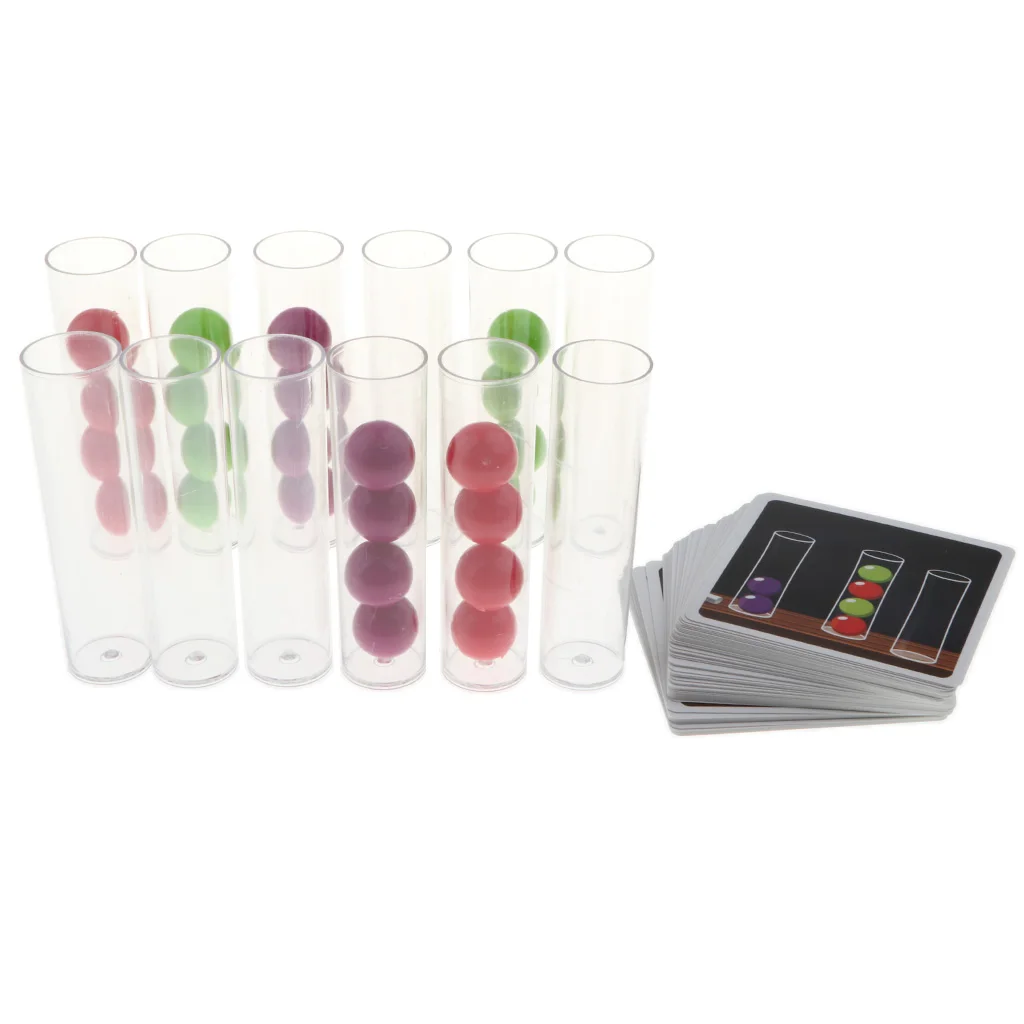 Kids Children Intellectual Pick Up Cards and Remove Balls into Tubes Developmental Toy, Fine Motor Skills
