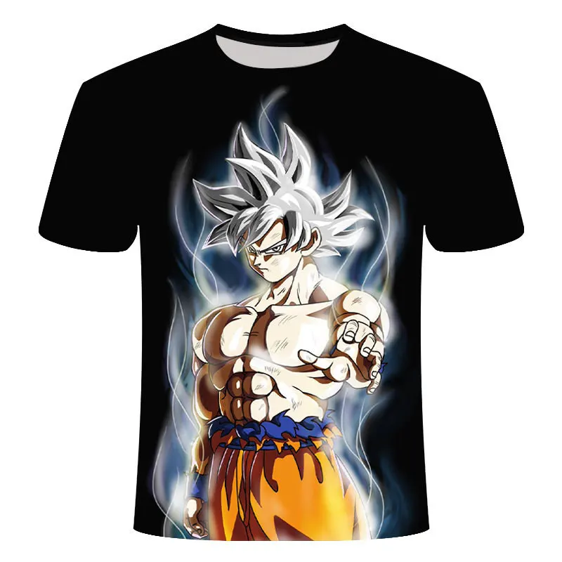 Новинка Мужская 3D футболка Dragon Ball Z Ultra Instinct Goku Super Saiyan God Blue Vegeta с рисунком летняя футболка Размер 6XL