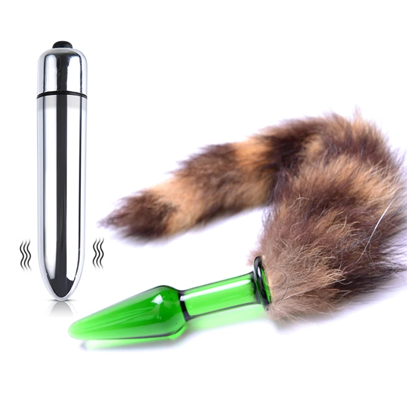 Лисий хвост анальный вибратор игрушки плюшевые силикагель штекер интимные для