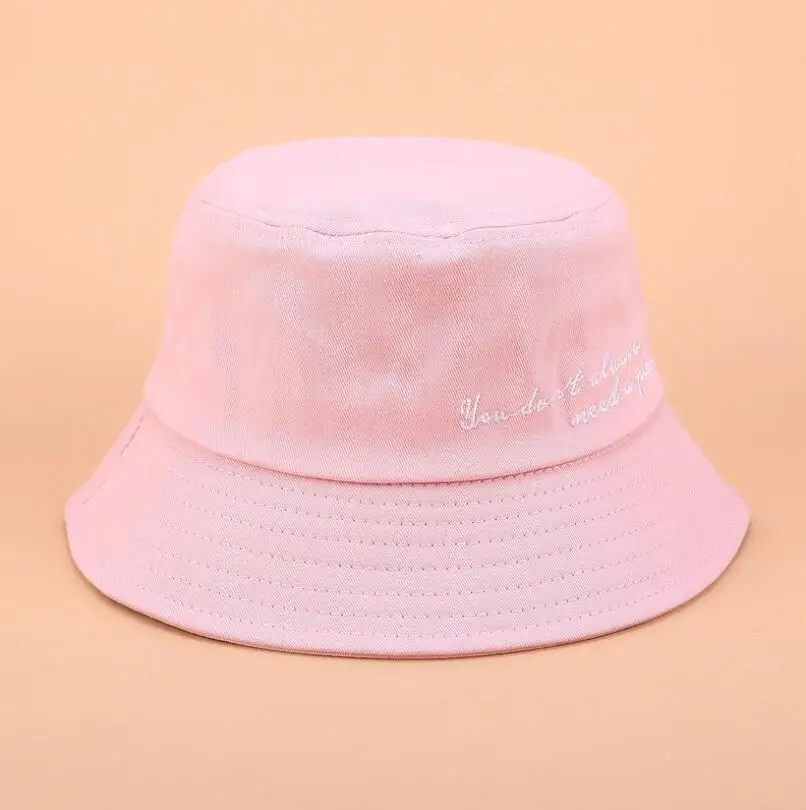 Embroidery letter Bucket Hat Unisex Foldable Lover Bob Cap Hip Hop Gorros Men Summer Caps Panama Fishing Bucket Hat