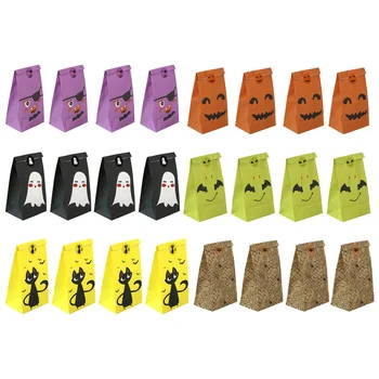 

54pcs Halloween Wrapping Paper Pouches Funny Delicate Wrapping Pouch Packaging Paper Bag for Dessert Small Gift