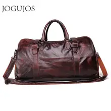 JOGUJOS мужская сумка для путешествий из натуральной кожи, мужская спортивная сумка, багажная сумка на плечо, большая Вместительная дорожная сумка, мужская сумка-тоут на выходные