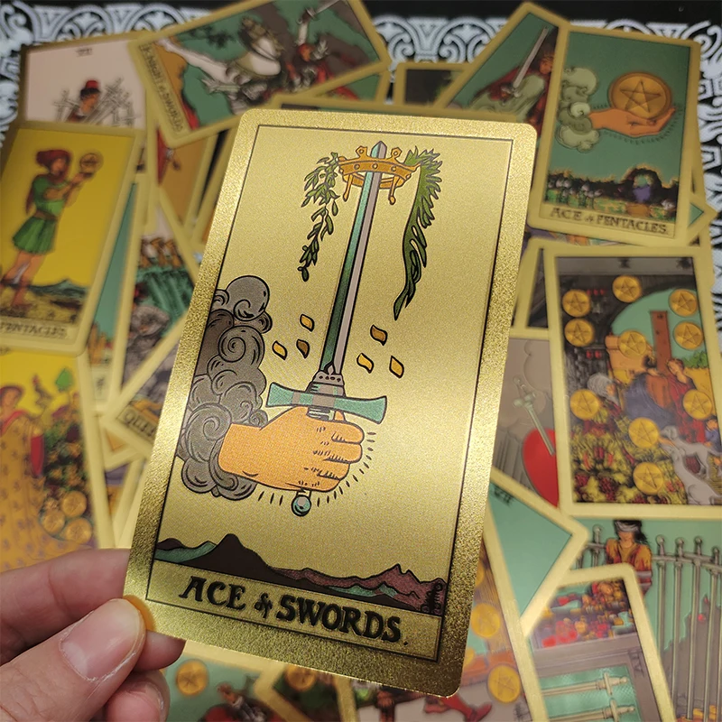 Svække samtidig Rejse Tarot Cards Gold Color | Plastic Tarot Cards | Plastic Board Game | Tarot  Board Game - 78 - Aliexpress