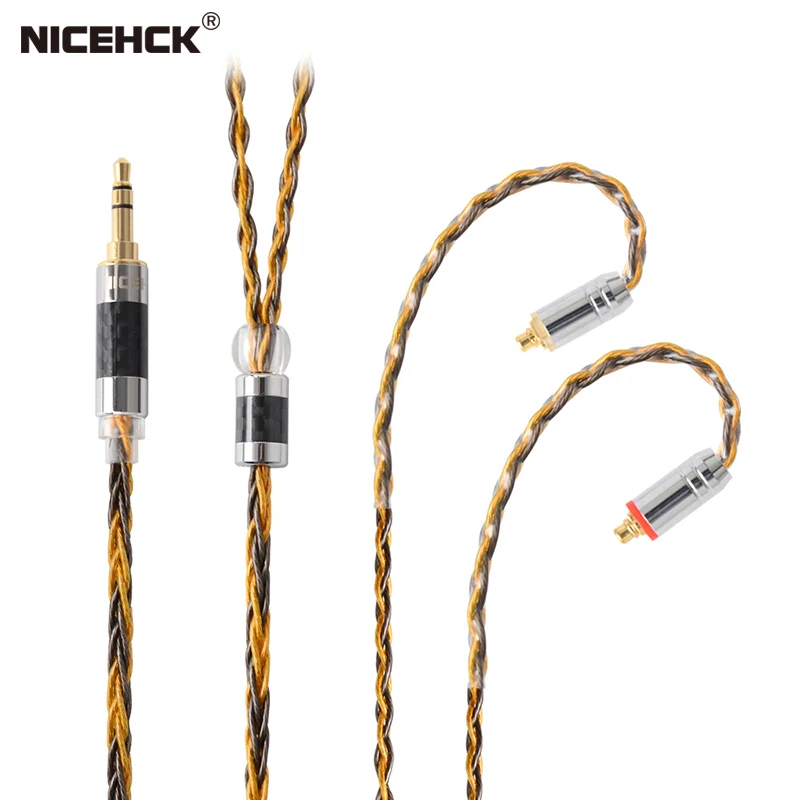 Nicehck-cabo de Ouvido Banhado a Prata e Cobre Misto Core 3.5 mm 2.5 mm 4.4 mm Mmcx Nx7mk3 Mk4 Qdc 078 mm 2pin para Db3 St10s vx