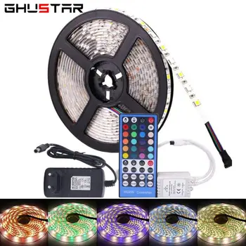 

SMD 5050 RGBWW RGBW LED Strip Lights 5M 300Leds Waterproof Ribbon LED Lamp Diode Tape+40 keys Remote Controller +DC 12V Adapter