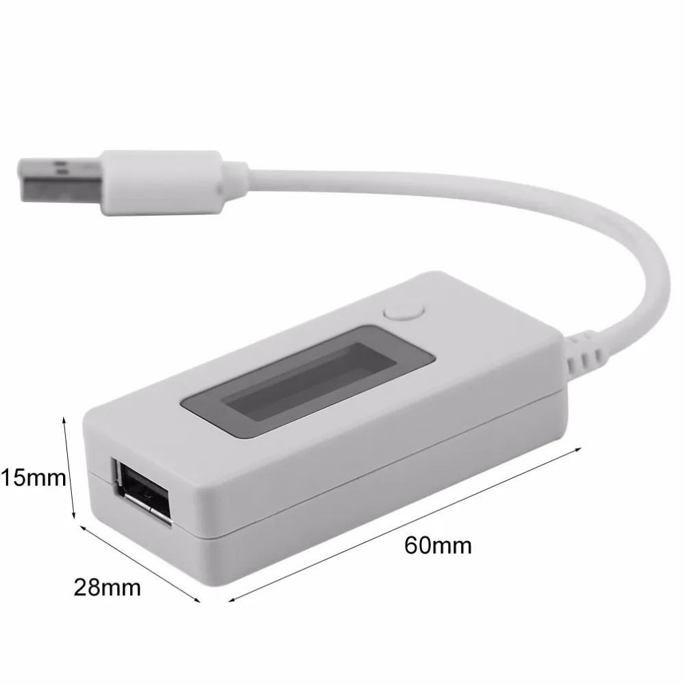 ЖК-дисплей Micro USB зарядное устройство Емкость батареи Напряжение Ток Тестер Метр Детектор белый/черный цвет+ нагрузочный резистор 2A/1A с переключателем