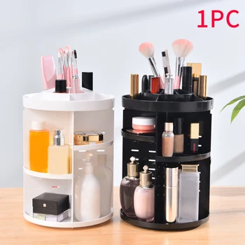 

Dresser Display Jewelry Nail Polish Home Cosmetics Organizer Multifunctional Lipstick 360 Degree Rotating Makeup Storage Box