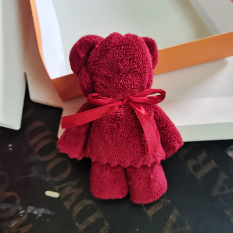 NEW Coral Velvet Bear Shape Hand Towel Face Washing Towel Super Absorbent Comfort Towels Baby Shower Party Wedding Gifts 35x75cm