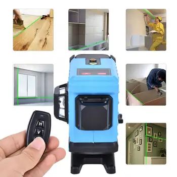 

Laser Tool 360 Graus 12 Lines Line Level Remote Control 360 Degree Green Light High Accuracy Laser Leveling Tool Nivel a Laser