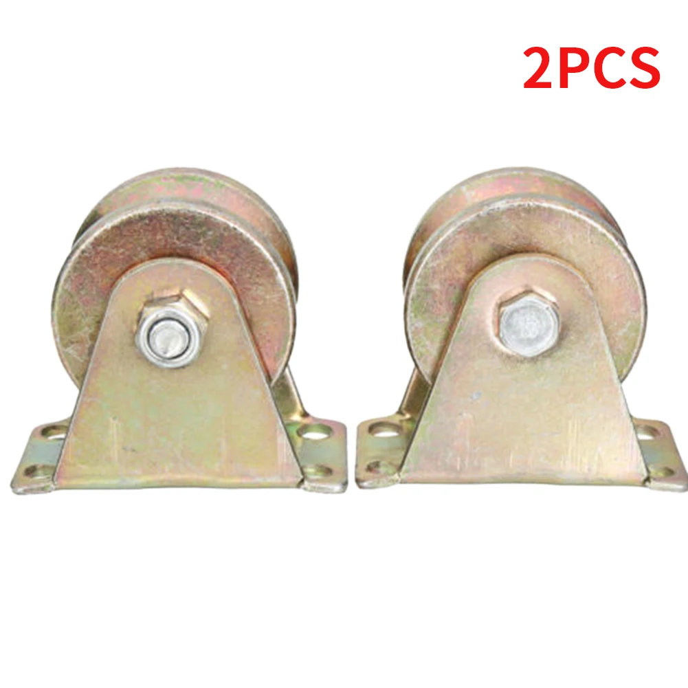 

2PCS Accessories Mini Wheel Wear Resistant Durable V Type Portable Sliding Gate Roller Replacement Thicken With Bracket Steel