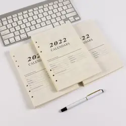 2022 Pages intérieures papier A5 pour planificateur Agenda, carnet de notes à 6 trous, reliure à anneaux à feuilles mobiles, Journal intime J1e5 
