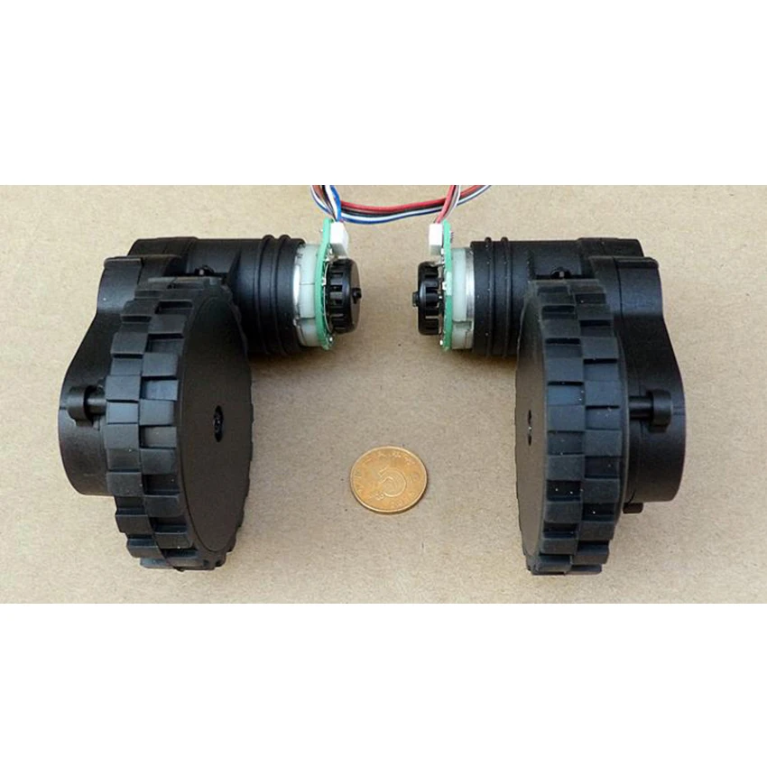 1 пара мотор-редуктор для подметания робота DC 12 В 100мА пластиковая коробка передач кодовая скорость DC мотор-редуктор колеса, левый и правый, соотношение 1: 63
