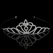 Хрустальная тиара со стразами повязки на голову модное цинковое покрытие из серебряного сплава для девочек свадебная повязка на голову "Принцесса" тиара