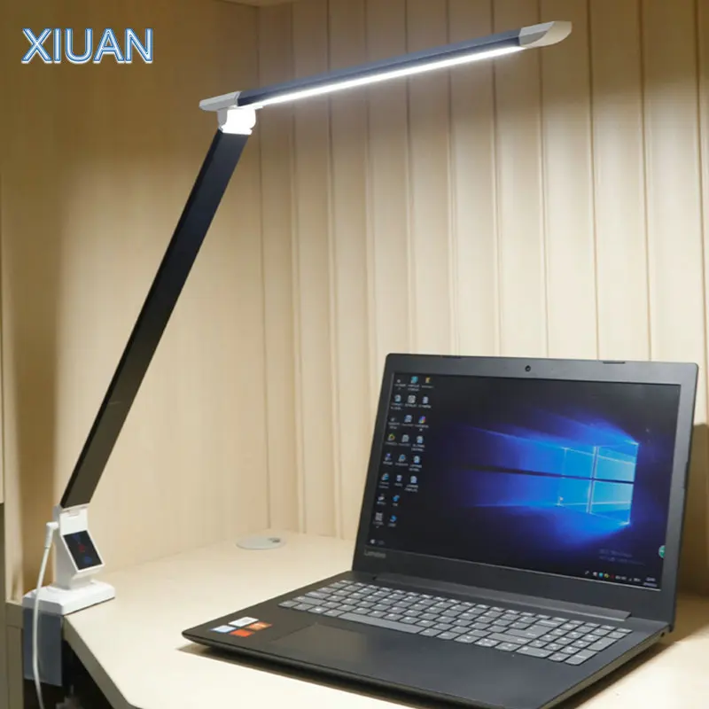 

High Brightness LED Desk Lamp with Clip Remote Control EU/US Plug in Foldable Table Reading Lamp Clamp Lights Silver Black Gold