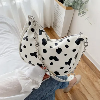 

Fashion Women's Big Shoulder Bag Milk Cow Print Female Large Crossbody Bags Women PU Leather Casual Tote Handbags Hobo Purses