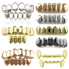 Grillz Топ и низ грили вечерние стоматологические Лидер продаж золотые зубы косплей ювелирные изделия зуб Рэппер панк 1 шт. зубы шапки хип хоп