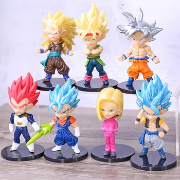 

7pcs/lot Anime Dragon Ball Z Vegeta Goku Action Figures Toys Brinquedo Toy Collectible Model Toys