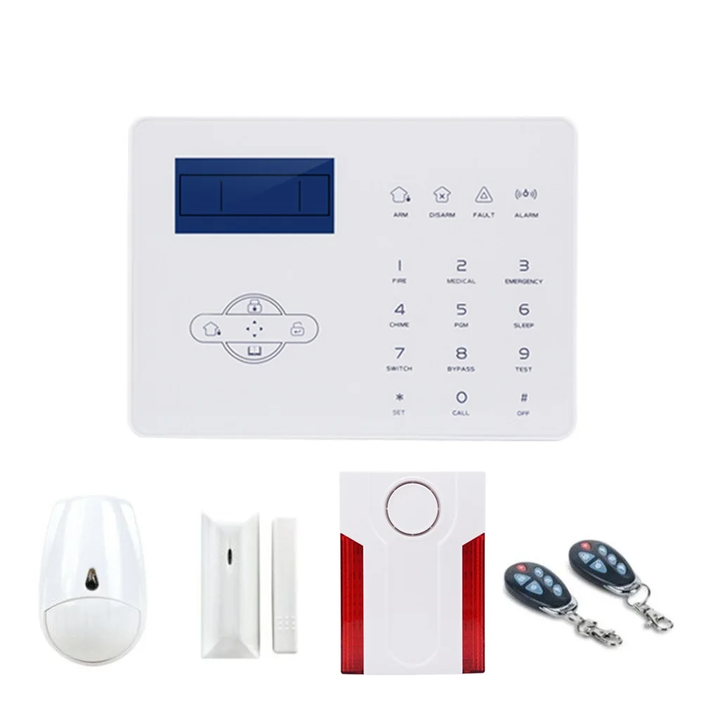 

ST-IIIB Wireless GSM PSTN Voice Alarm System 433MHz with Infrared Alarm Detector Siren French English Home Security System