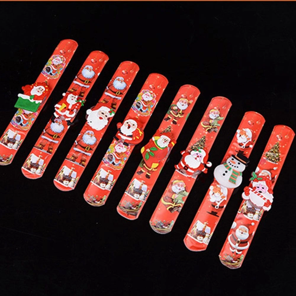 

1Pcs LED Christmas Patting Circle Bracelet Glowing Bracelet Santa Snowman Clap Ring Christmas Toy Xmas Ornament New Year Gifts