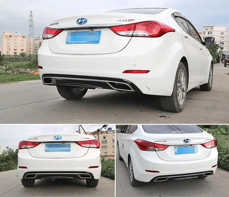 Для hyundai Elantra ABS защита выхлопного отверстия заднего бампера для 2012- Elantra набор бампер задняя Передняя Лопата задний спойлер