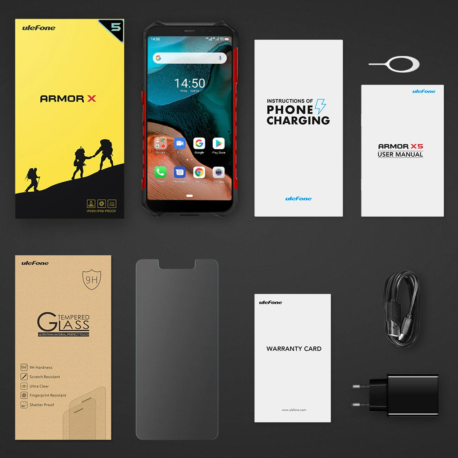 Ulefone Armor X5 IP68/IP69K Rugged Android 10.0 Shockproof Smartphone 5000mAh Octa Core 5.5'' OTG NFC 3GB 32GB 4G LTE Cellphone
