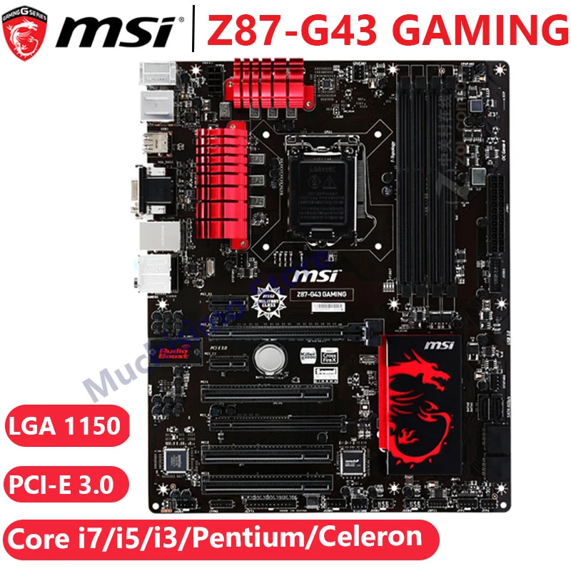 MSI Z87 G43 GAMING Motherboard Core i7/i5/i3/Pentium/Celeron LGA 1150 DDR3  Overclocking 32GB PCI E 3.0 Z87 G43 Original ATX Used|Motherboards| -  AliExpress