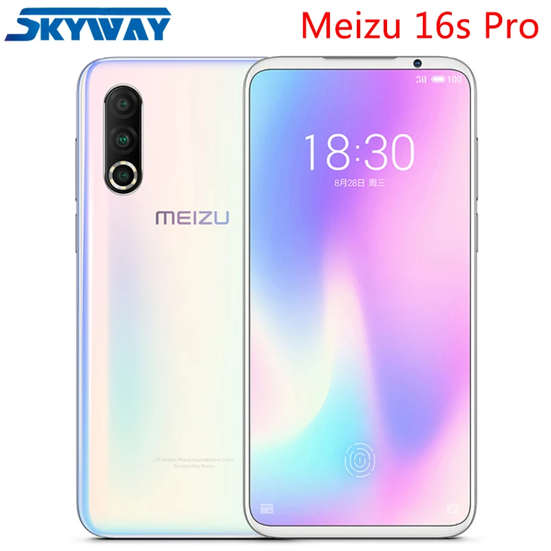 Оригинальный Meizu 16s Pro 4G LTE Snapdragon 855 Plus четыре ядра 6 ГБ 128 2 дюйма экран 2232x1080 P 3 камеры