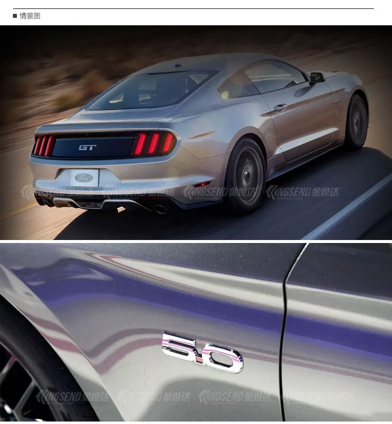 Стиль Ford Mustang 5,0 автомобильные брелки с логотипом крыло боковая этикетка GT после хвост тег модифицированный бампер наклейки слово пластины выбросов Стандартный
