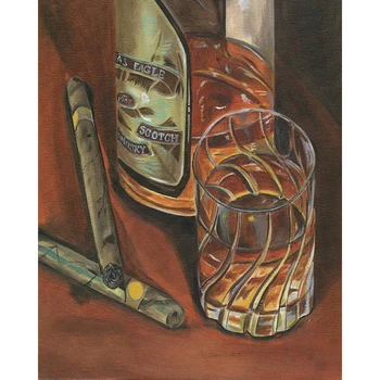 

DIY Painting By Numbers Wine cigar Kit Oil Picture By Numbers Scenery Wall Art Painting on Canvas Home Decoration Gift