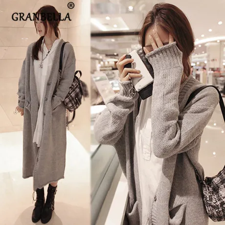 

Women's Long Cardigan and Knitted Sweater Korean Long Sleeve Autumn Winter Clothes Fashion 2019 Streetwear Sweaters