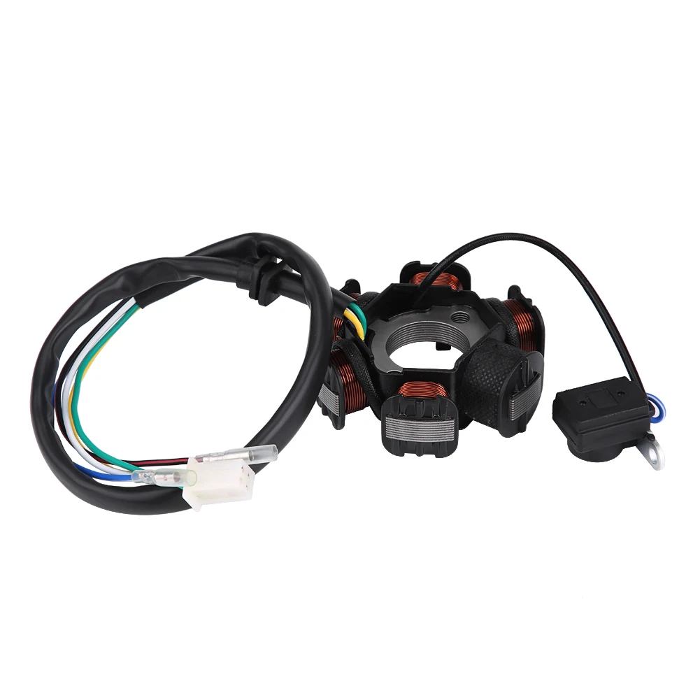 Поставляется с 6 pin racing CDI блок 6-катушка МАГНЕТО СТАТОР Свеча зажигания металлический пластик медный провод для GY6 125cc 150cc мопед скутер