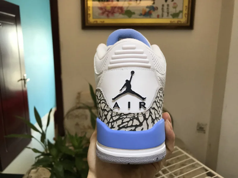 Новые оригинальные мужские кроссовки Jordan 3 в стиле ретро, UNC, баскетбольные кроссовки Aj3, белые, Северная Каролина, синие, Университет Каролины, белые, PE