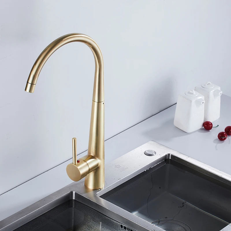 Nickle golden kitchen faucet 4