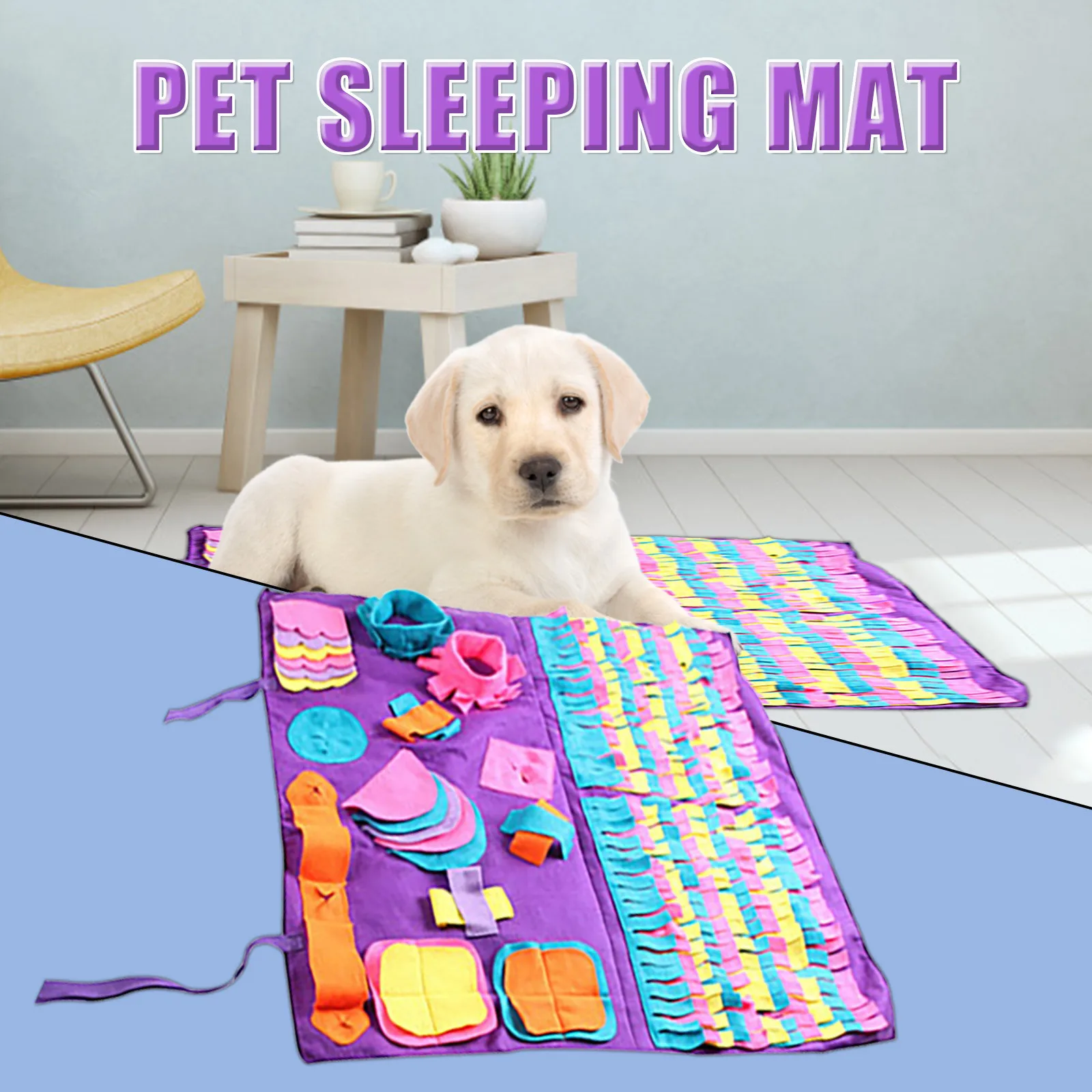 Alfombrilla de entrenamiento para perros y mascotas, manta de olfting, almohadillas de lana desmontables, esterilla para perros, alivia el estrés, rompecabezas, juguete para mascotas, almohadilla para la nariz