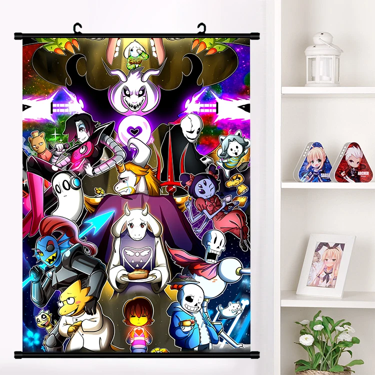 Аниме игра Undertale Sans Frisk Flowey Chara настенная прокрутка настенный плакат коллекция домашнего декора арт-подарки