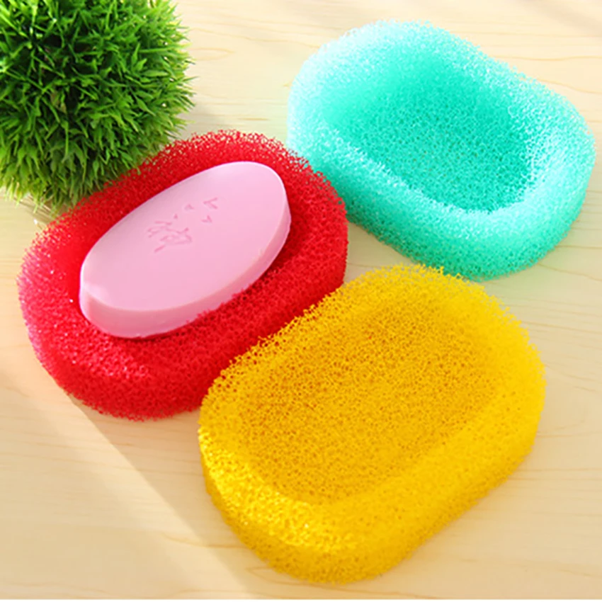 Креативный держатель для мыла со сливом аксессуары ванной комнаты губка
