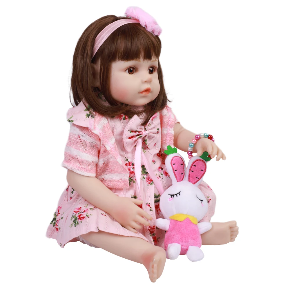 1" 48 см Bebe Reborn Мягкие силиконовые реалистичные детские гладкие виниловые куклы для малышей, игрушки для детей, игрушки для волос на все тело, куклы