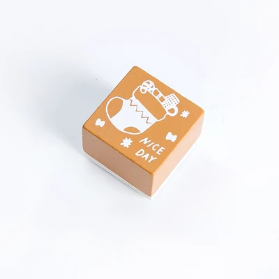 sock 30x30mm Милый Рождественский деревянный штамп X-mas носок отец Пряничный человек палка дерево снежинка подарок хобби скрапбук ремесло - Цвет: sock 30x30mm