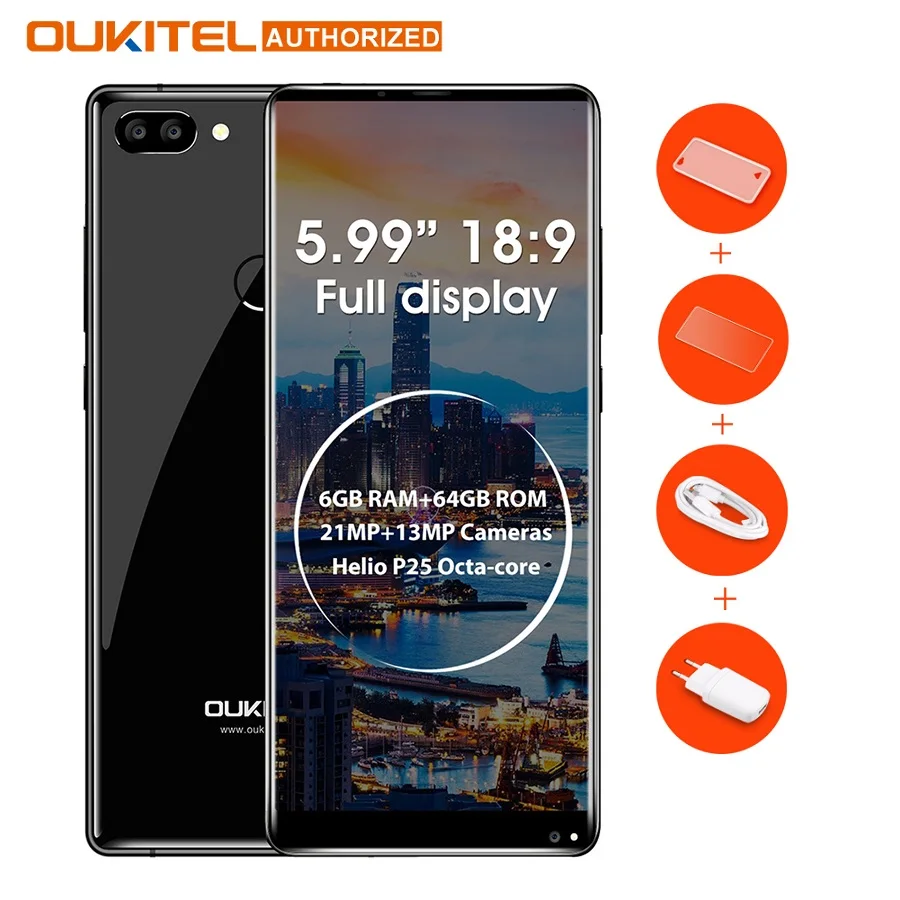 

Clearance Oukitel MIX 2 Android 7.0 4G SmartPhone Helio P25 Octa Core 6G 64G 5.99" FHD 18:9 Mobile Phone Fingerprint Cellphone