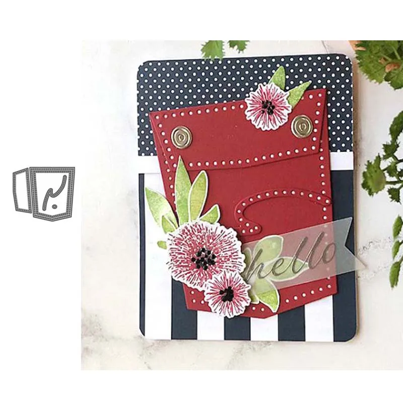 

JC New Design Pocket Frame Metal Cutting Dies Scrapbooking Die Cut Paper Card Make Stencil Craft Mold Decoration Template Model