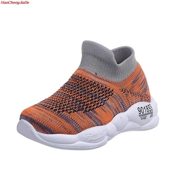 

Children's Knitted Socks Shoes Baby Boys Breathable Mesh Sports Sneakers Toddler Girls Hollow Boots Kids Casual Footwear