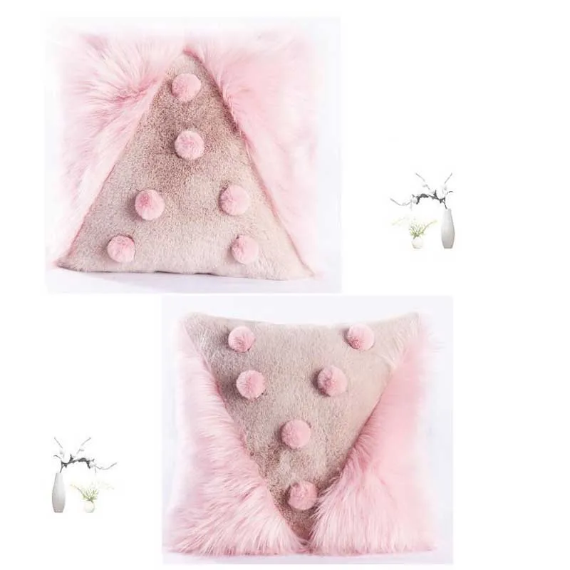 Nordic Style Geometric Plush Cushion Home Decoration Soft Removable Washable Sofa Pillow Waist Throw Cushion 40x40cm