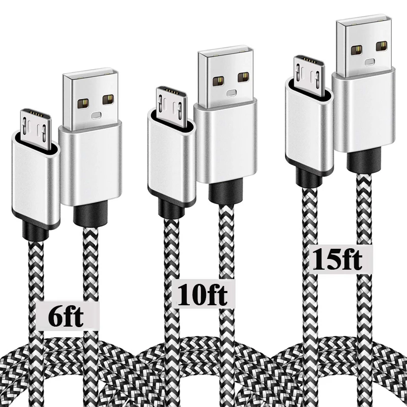 

Long Micro USB Cable 6ft 10ft 15ft for samsung Charge cable 1.8M 3M 4.57M usb extension cable for samsung Android USB Cable