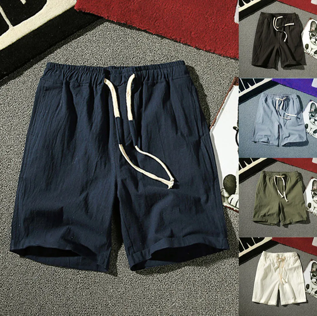Мужские летние брюки новые Стрейчевые брюки мужские модные удобные тонкие 7 брюки повседневные хлопковые шорты