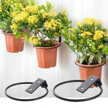 

3 Pack Plant Holder Ring Flower Pot Holder Ring Wall Mounted Wall Planter Hooks 449C