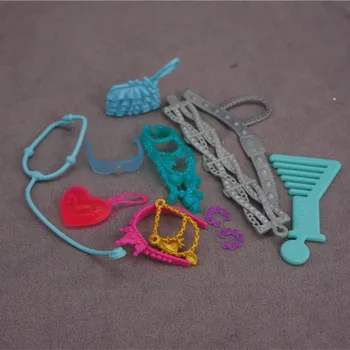 

Monstering High Doll Accessories Decors Bags Hats Shoes Necklace Glasses Headbands Kids Playing House Doll Decors Girl DIY Toys